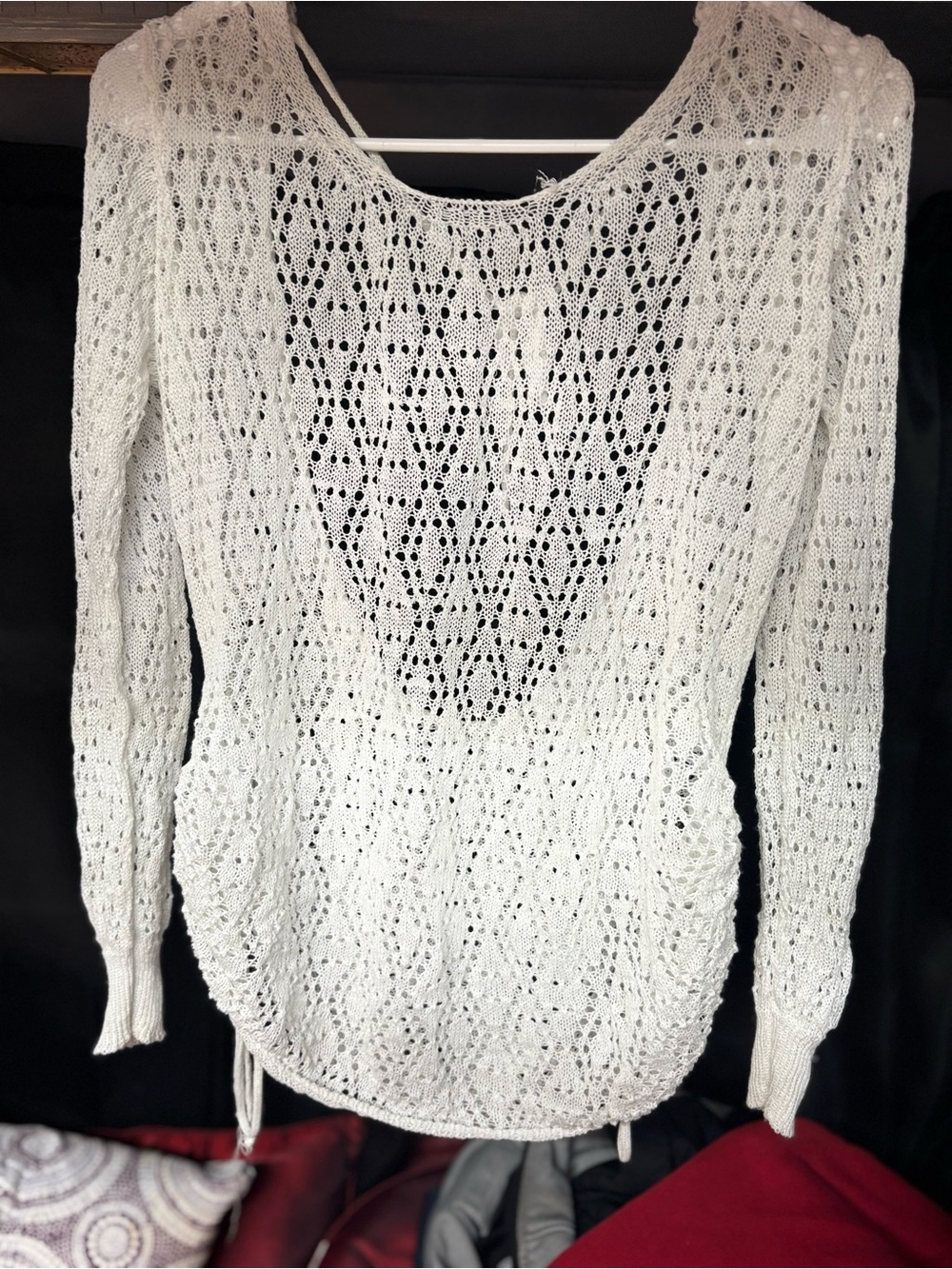 Lightweight Cream Open-Knit Women's Sweater